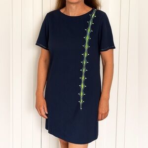 Vintage 90s mod Checkered Past navy mini dress